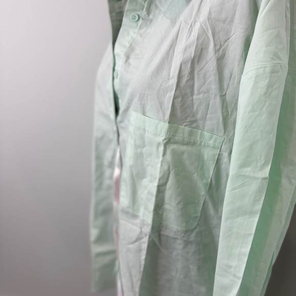 Missguided Green Oversized Button Up (sz 10) - Picture 3 of 8